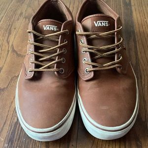 Brown leather Vans - like new